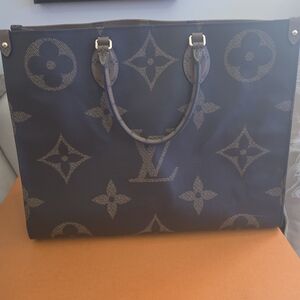 Louis Vuitton Dark Brown and Beige Monogram Tote